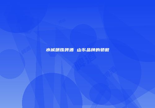 水城明珠啤酒 山东品牌的骄傲