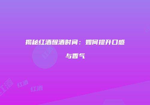 揭秘红酒醒酒时间：如何提升口感与香气
