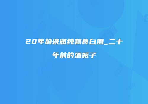 20年前瓷瓶纯粮食白酒_二十年前的酒瓶子