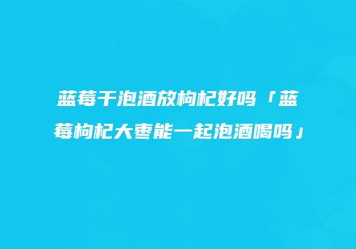 蓝莓干泡酒放枸杞好吗「蓝莓枸杞大枣能一起泡酒喝吗」