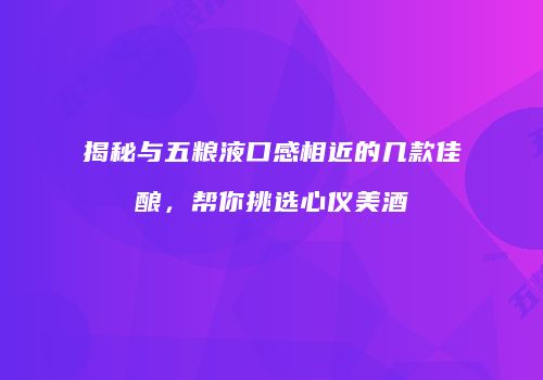 揭秘与五粮液口感相近的几款佳酿，帮你挑选心仪美酒