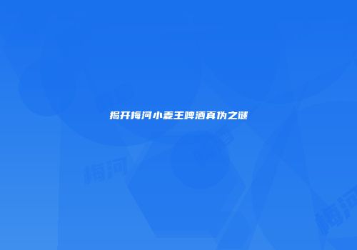 揭开梅河小麦王啤酒真伪之谜