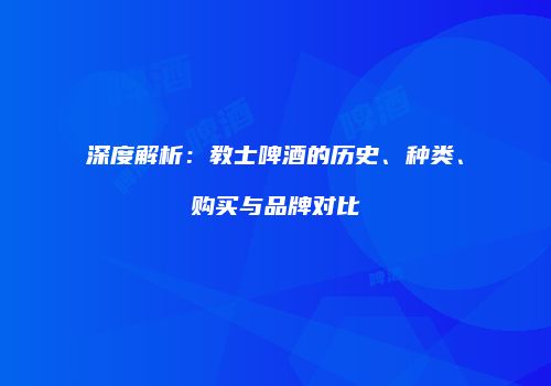 深度解析：教士啤酒的历史、种类、购买与品牌对比