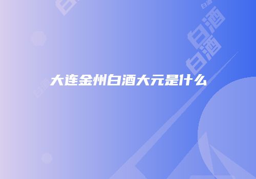 大连金州白酒大元是什么