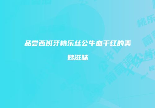 品尝西班牙桃乐丝公牛血干红的美妙滋味