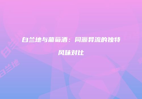 白兰地与葡萄酒：同源异流的独特风味对比