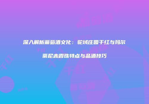 深入解析葡萄酒文化：驼域庄园干红与玛尔蒂尼赤霞珠特点与品酒技巧