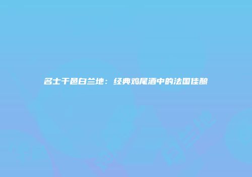 名士干邑白兰地：经典鸡尾酒中的法国佳酿
