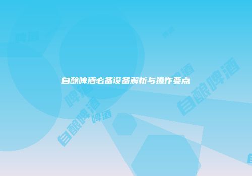自酿啤酒必备设备解析与操作要点