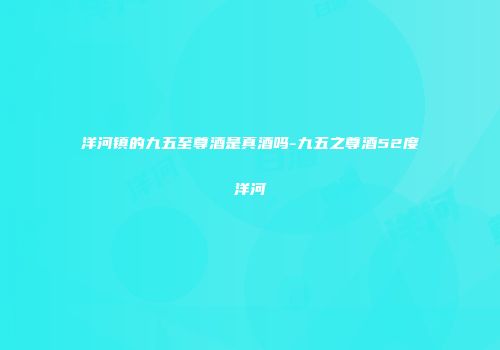 洋河镇的九五至尊酒是真酒吗-九五之尊酒52度洋河