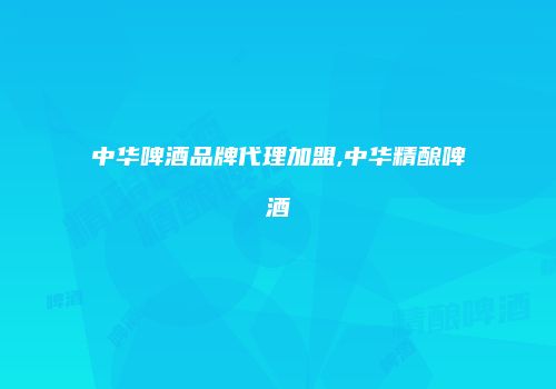 中华啤酒品牌代理加盟,中华精酿啤酒