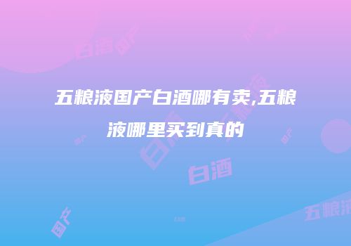 五粮液国产白酒哪有卖,五粮液哪里买到真的