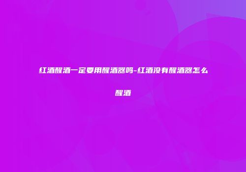红酒醒酒一定要用醒酒器吗-红酒没有醒酒器怎么醒酒