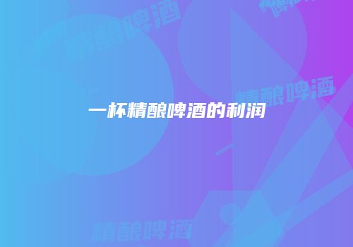 一杯精酿啤酒的利润