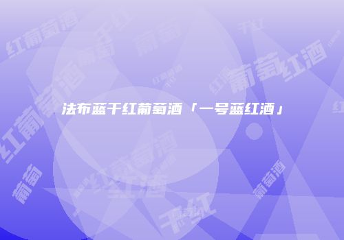法布蓝干红葡萄酒「一号蓝红酒」