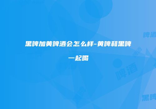 黑啤加黄啤酒会怎么样-黄啤和黑啤一起喝
