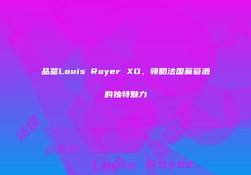 品鉴Louis Royer XO，领略法国葡萄酒的独特魅力