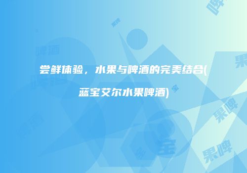 尝鲜体验，水果与啤酒的完美结合(蓝宝艾尔水果啤酒)