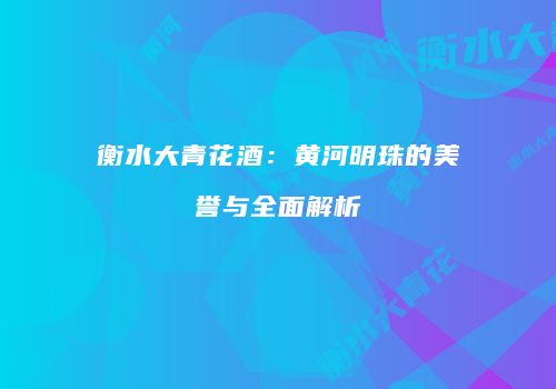 衡水大青花酒：黄河明珠的美誉与全面解析
