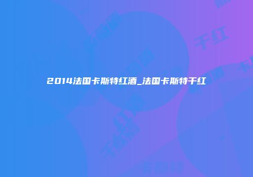 2014法国卡斯特红酒_法国卡斯特干红