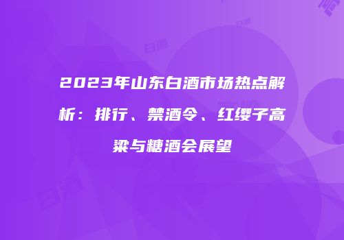 2023年山东白酒市场热点解析：排行、禁酒令、红缨子高粱与糖酒会展望