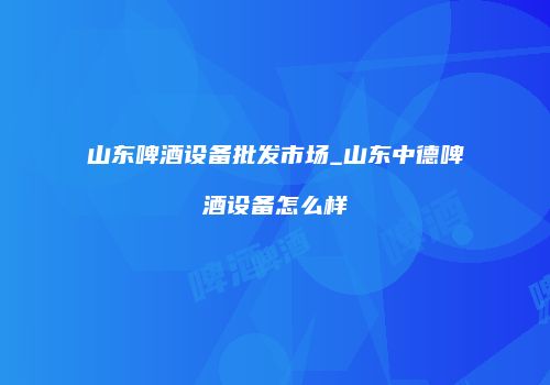 山东啤酒设备批发市场_山东中德啤酒设备怎么样