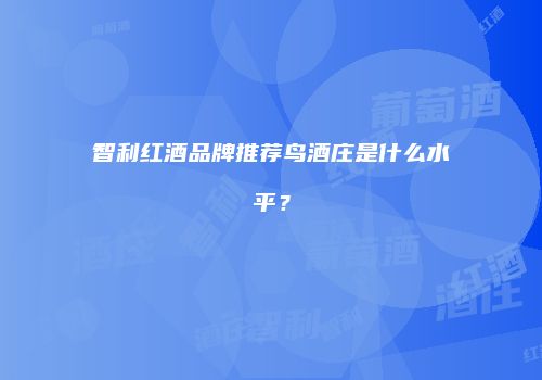 智利红酒品牌推荐鸟酒庄是什么水平？