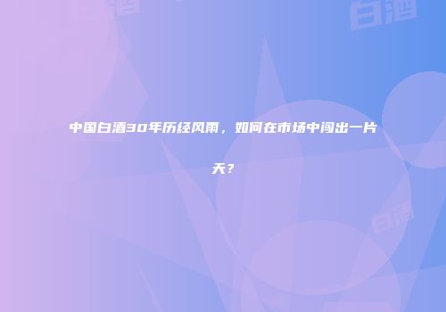 中国白酒30年历经风雨，如何在市场中闯出一片天？