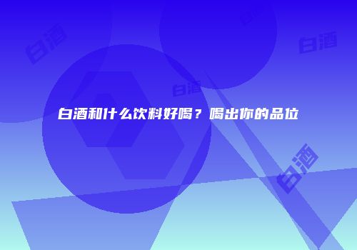 白酒和什么饮料好喝？喝出你的品位