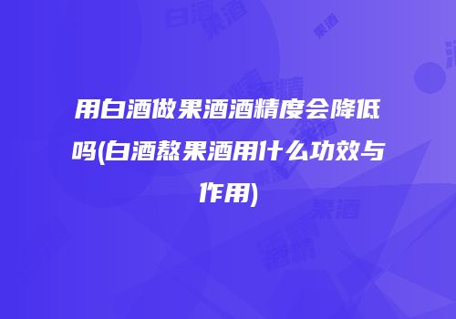 用白酒做果酒酒精度会降低吗(白酒熬果酒用什么功效与作用)
