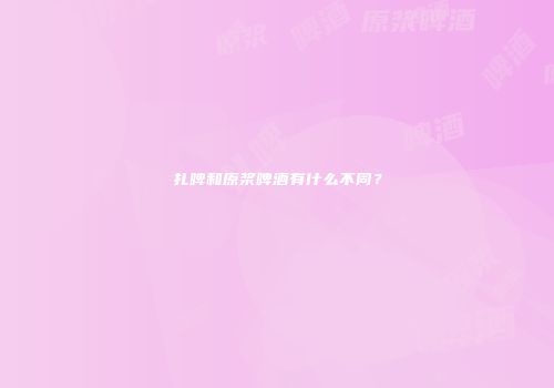 扎啤和原浆啤酒有什么不同？