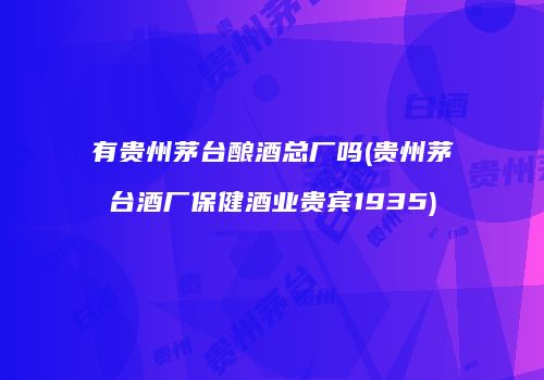 有贵州茅台酿酒总厂吗(贵州茅台酒厂保健酒业贵宾1935)