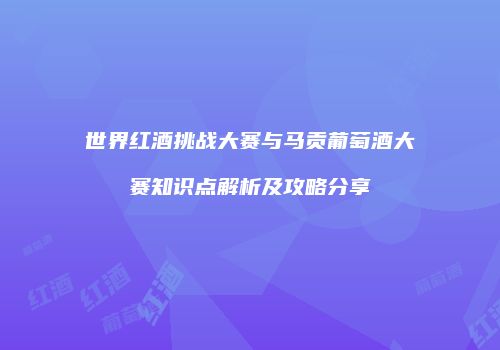 世界红酒挑战大赛与马贡葡萄酒大赛知识点解析及攻略分享