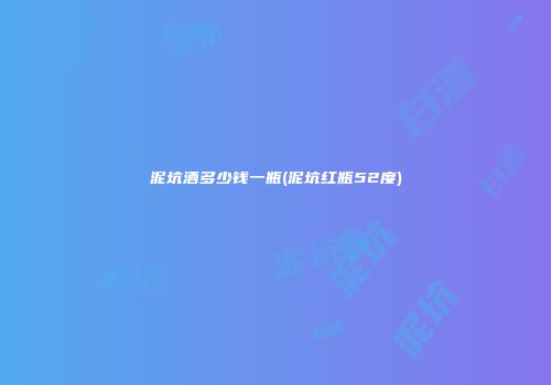 泥坑酒多少钱一瓶(泥坑红瓶52度)