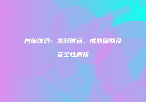 自酿啤酒：发酵时间、成熟周期及安全性解析