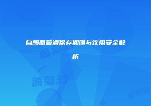 自酿葡萄酒保存期限与饮用安全解析