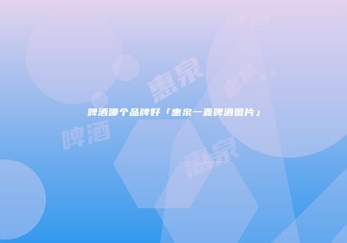 啤酒哪个品牌好「惠泉一麦啤酒图片」
