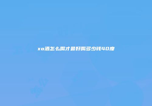 xo酒怎么喝才最好喝多少钱40度