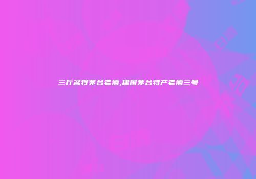 三斤名将茅台老酒,建国茅台特产老酒三号