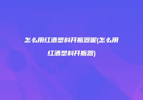 怎么用红酒塑料开瓶器呢(怎么用红酒塑料开瓶器)