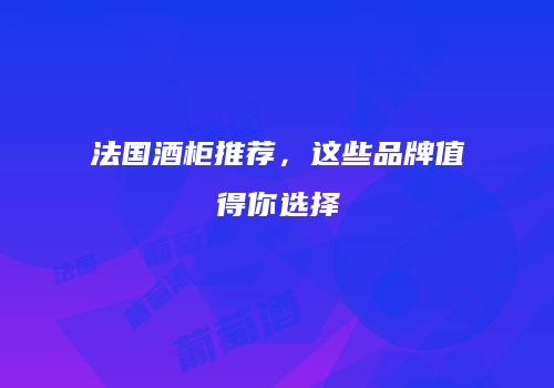 法国酒柜推荐，这些品牌值得你选择