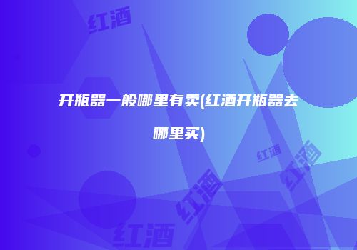 开瓶器一般哪里有卖(红酒开瓶器去哪里买)