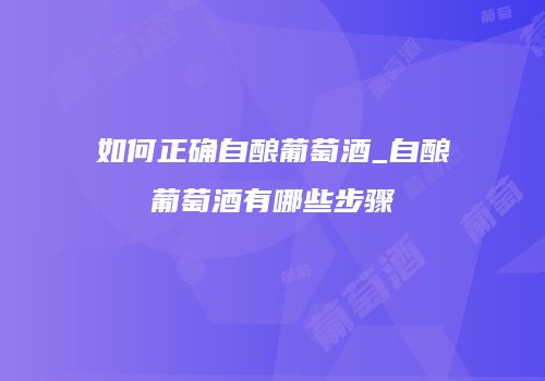 如何正确自酿葡萄酒_自酿葡萄酒有哪些步骤