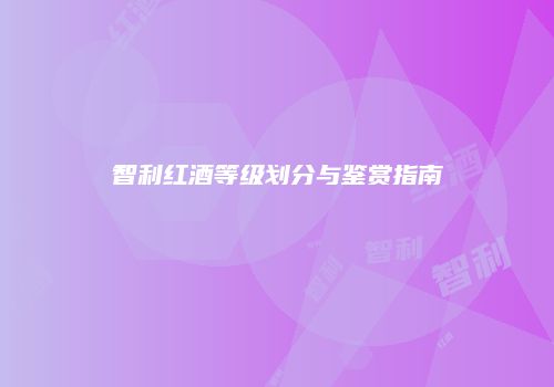 智利红酒等级划分与鉴赏指南