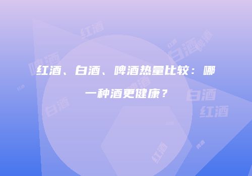 红酒、白酒、啤酒热量比较：哪一种酒更健康？