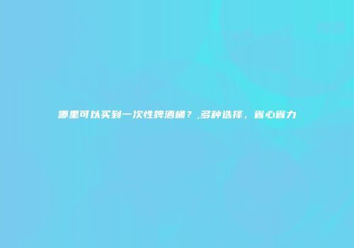 哪里可以买到一次性啤酒桶？,多种选择，省心省力