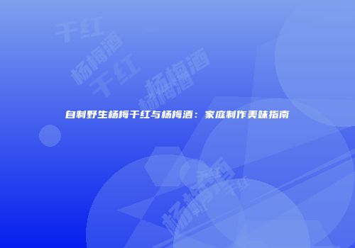 自制野生杨梅干红与杨梅酒：家庭制作美味指南