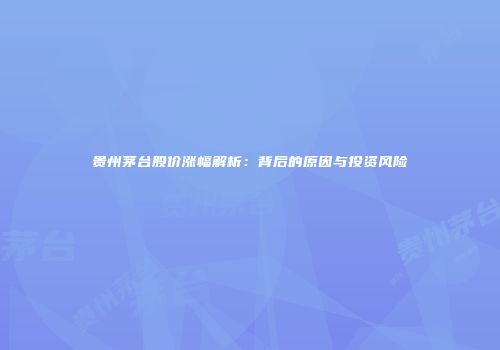 贵州茅台股价涨幅解析：背后的原因与投资风险