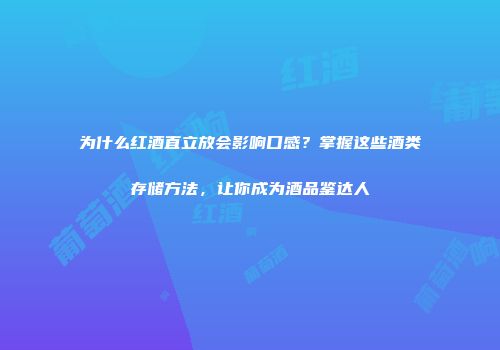 为什么红酒直立放会影响口感？掌握这些酒类存储方法，让你成为酒品鉴达人