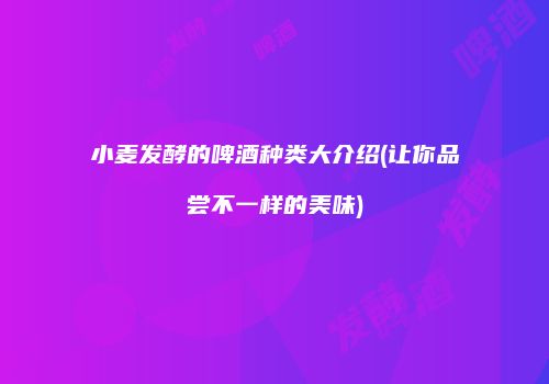 小麦发酵的啤酒种类大介绍(让你品尝不一样的美味)